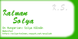 kalman solya business card